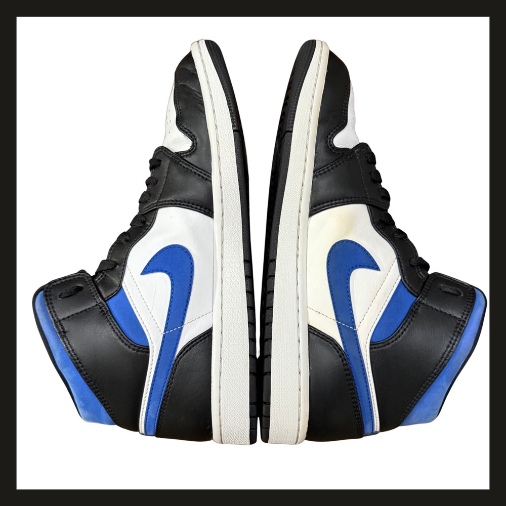 Nike Air Jordan 1 Mid 554724-140 Racer Blue Black White Mens 9.5 Great Condition - Picture 8 of 16